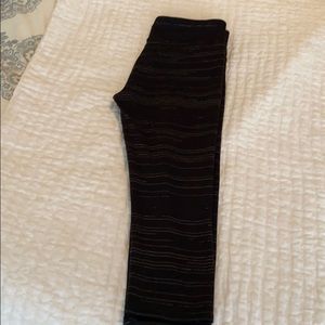 Black with white striped leggings